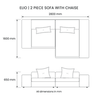 Elio 2-Piece Sofa with Chaise