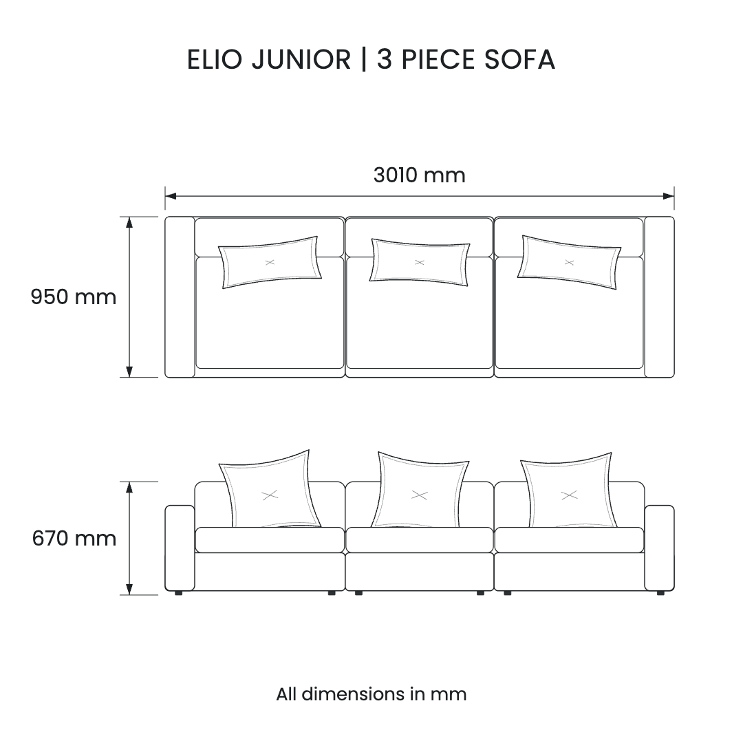 Elio Junior 3-Piece Sofa
