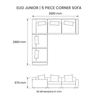 Elio Junior 5-Piece Corner Sofa