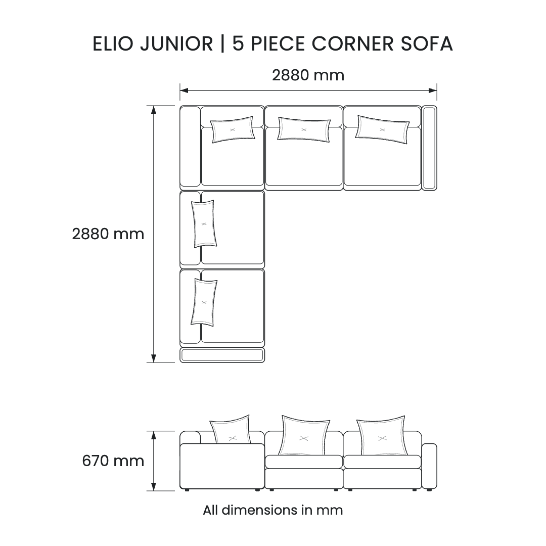 Elio Junior 5-Piece Corner Sofa