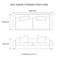 Elio Junior Straight Sofa