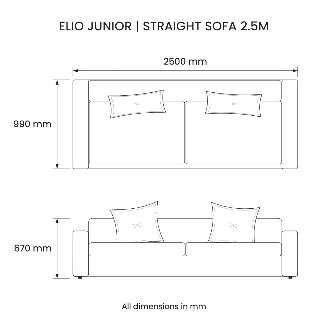 Elio Junior Straight Sofa