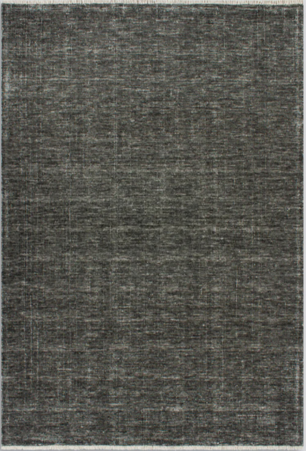 Corbett floor rug, 2 x 3 m, in charcoal with a fine woven texture, top view