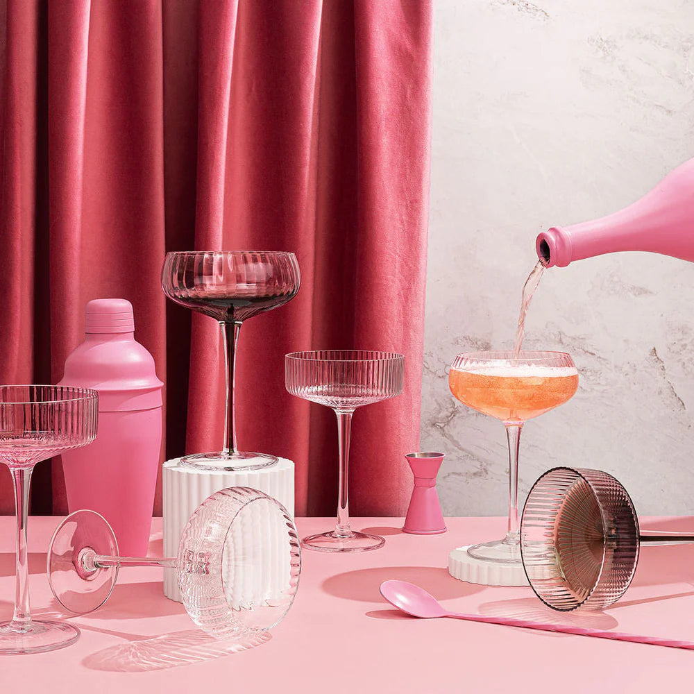 Ribbed Champagne Coupe - Set of 4, view 1