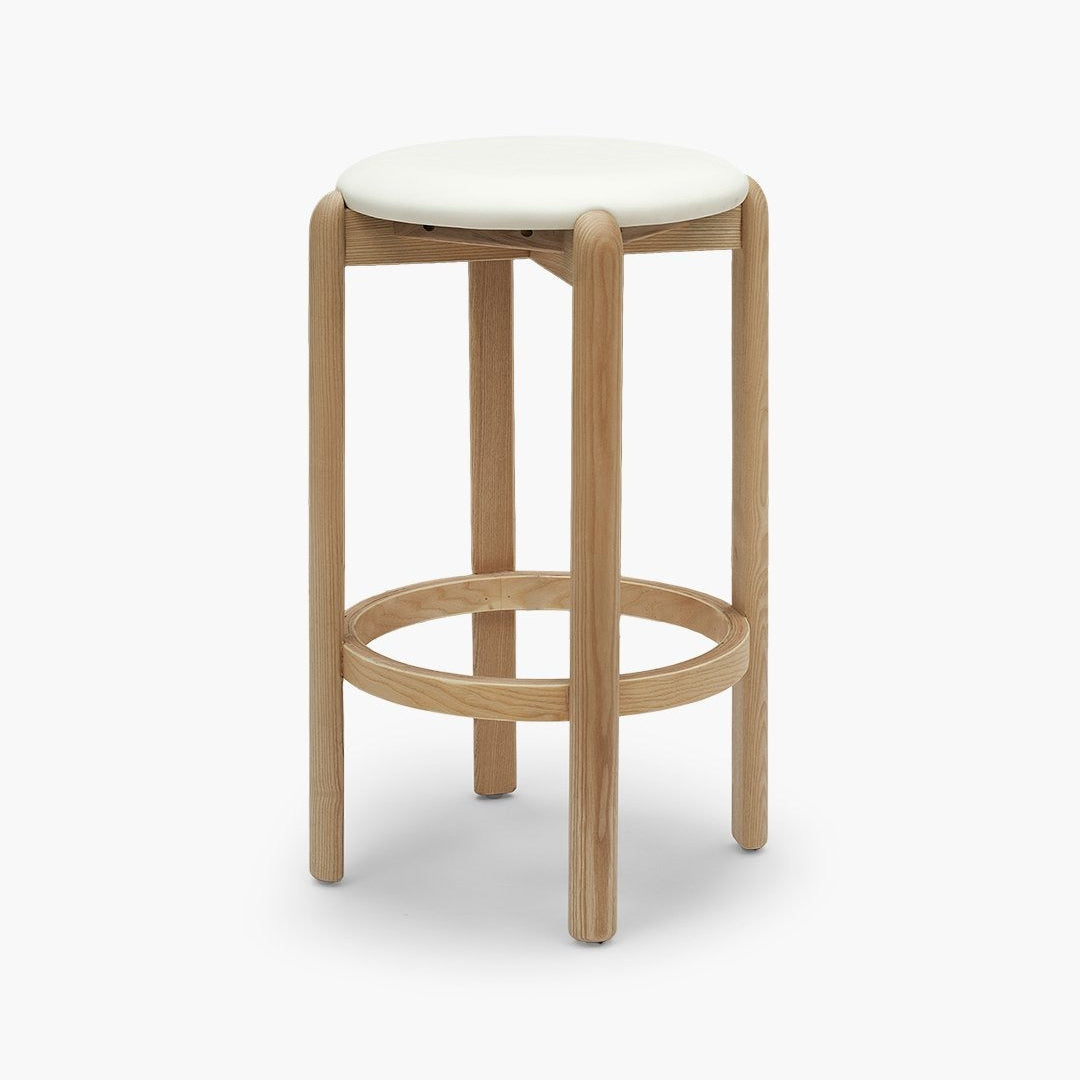 Bellino Backless Barstool in ivory, view 9