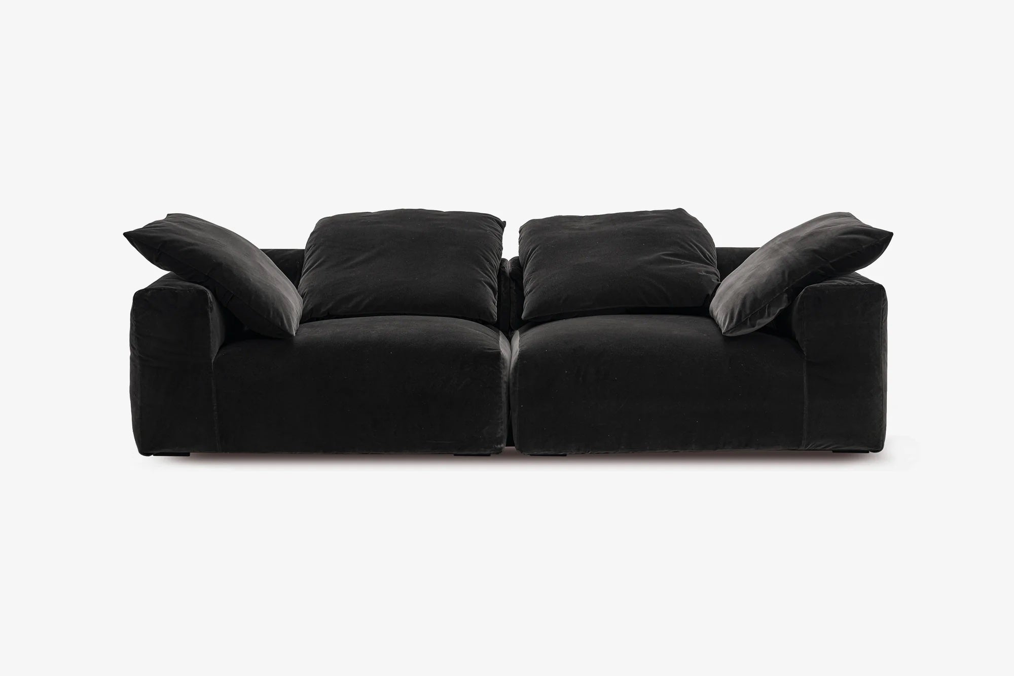Baxx 2-Piece Sofa in Charcoal Velvet fabric