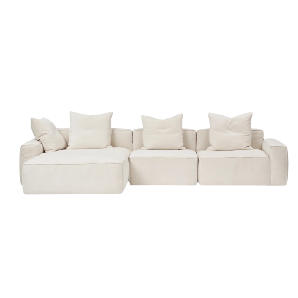 Elio Junior 3-Piece Sofa with Chaise in beige, view 1