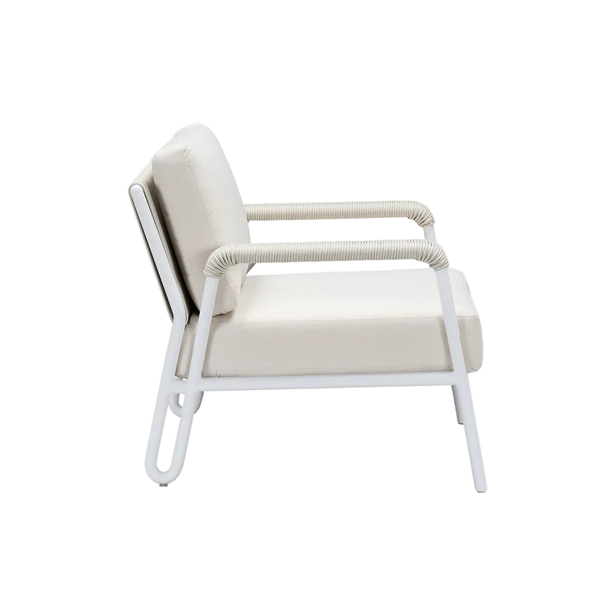Rodeo Outdoor Lounge Chair in White, view 3