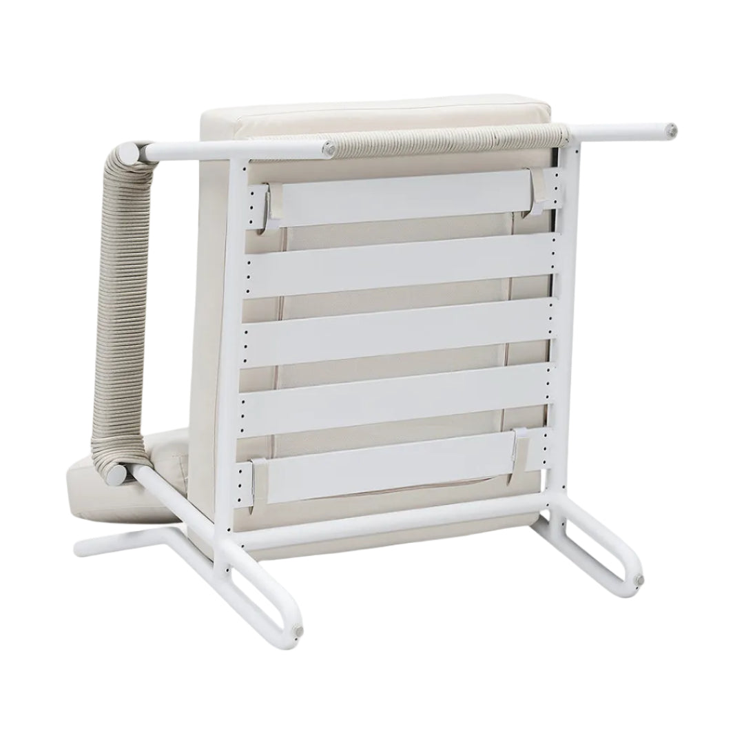 Rodeo Outdoor Lounge Chair in White, view 6