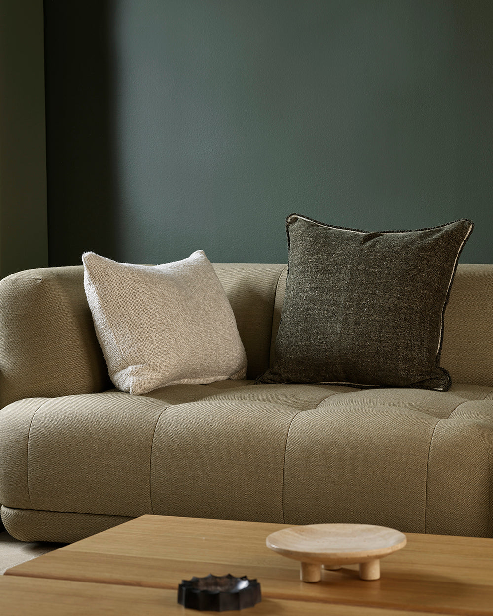 Sutton Cushion in olive, view 3