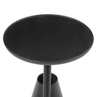 Close view of the Mate side table round top in black