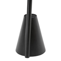 Close view of the Mate side table cone base and stem in black