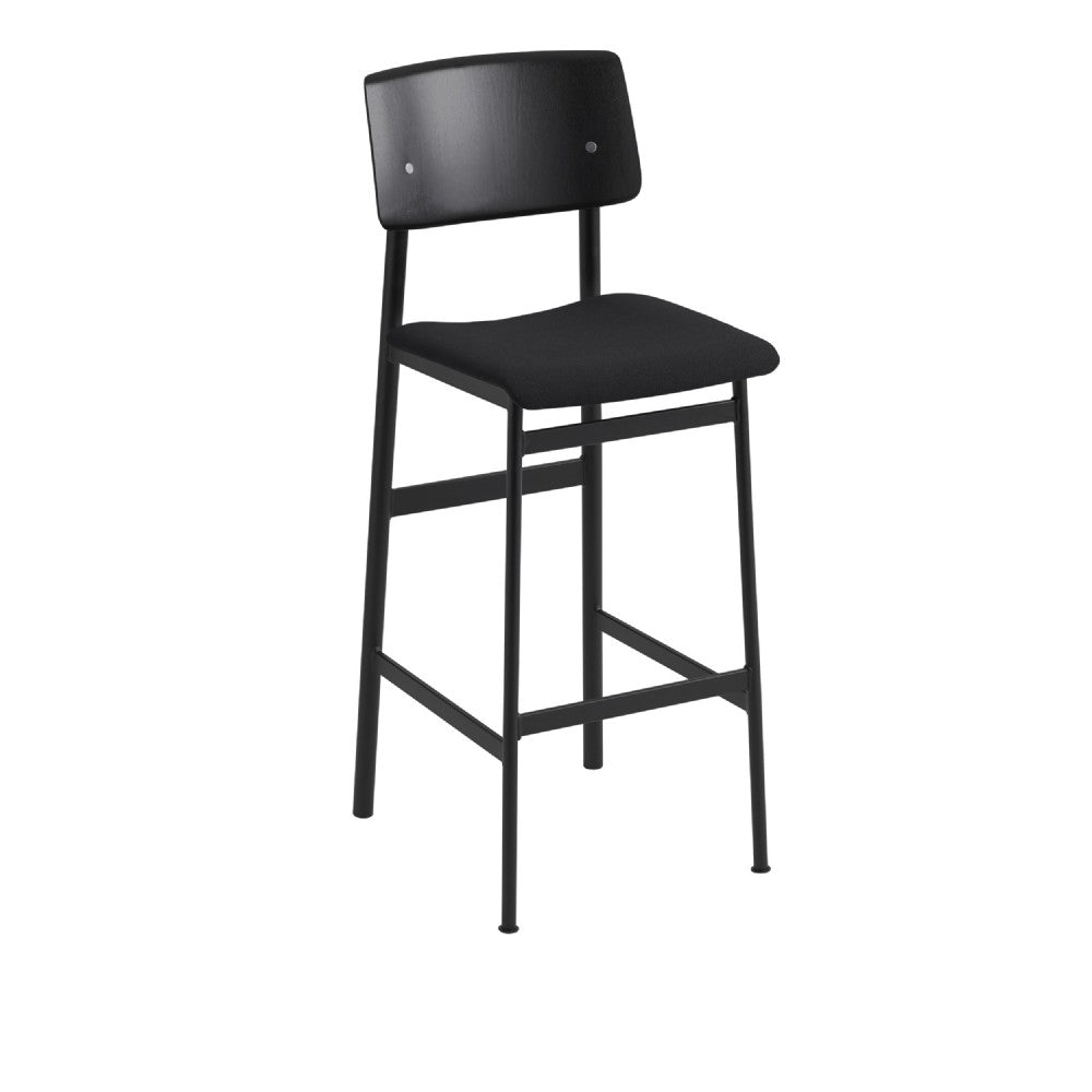 Loft Bar Stool 75cm w/fabric - black base
