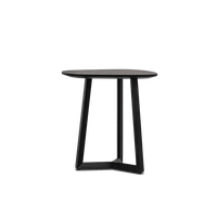 Teri V2 oval side table in black with a small oval top and three splayed legs