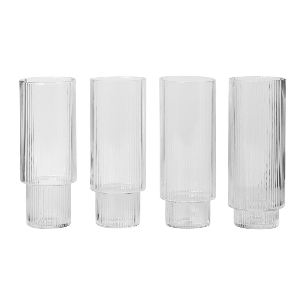 Ripple Long Drink Glasses (Set of 4)